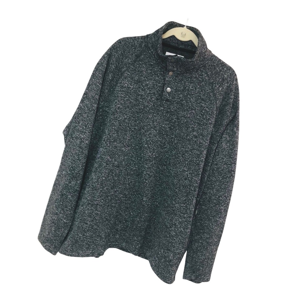 Sonoma Fleece Sweater Mock Neck Henley Pullover Gorpcore Minimalist 3XL TALL